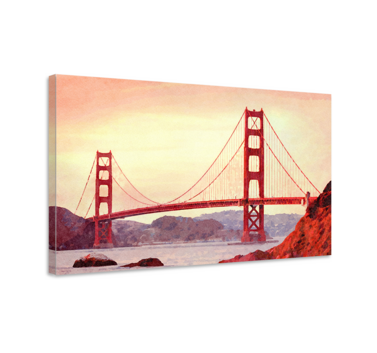 Cityscape wall art golden gate bridge print - TenStickers