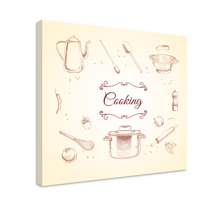 Rustic kitchen utensil rustic canvas art - TenStickers