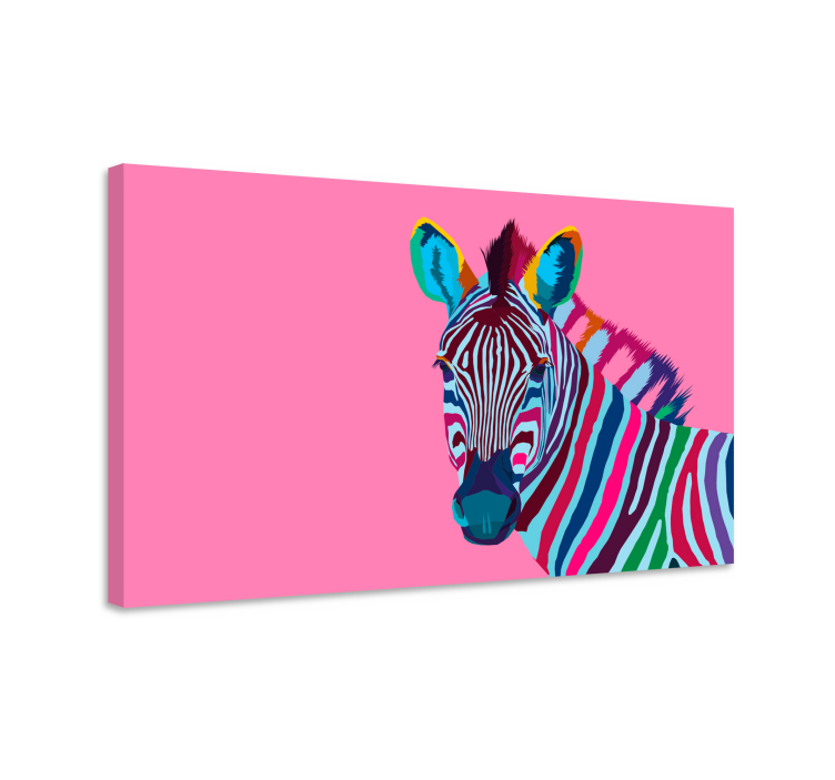 Animal canvas wall art vibrant zebra artwork - TenStickers