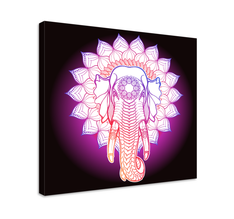 Multicolored mandala elephants canvas - TenStickers