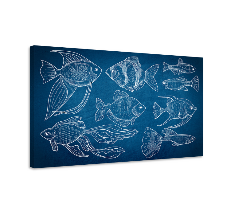 Marine fish Bathroom canvas art - TenStickers