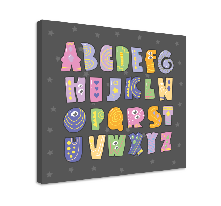 Abc canvas wall art playful alphabet letters - TenStickers