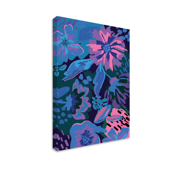 Flowers canvas floral abstract artwork - TenStickers