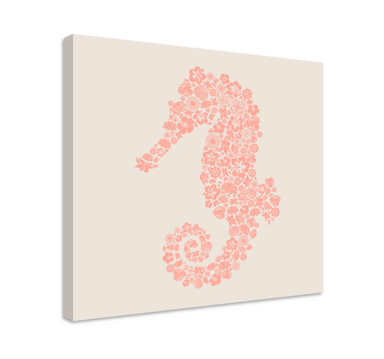 Elephant wallart seahorse floral design - TenStickers