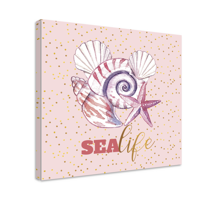 Nautical canvas art seashell and starfish design - TenStickers