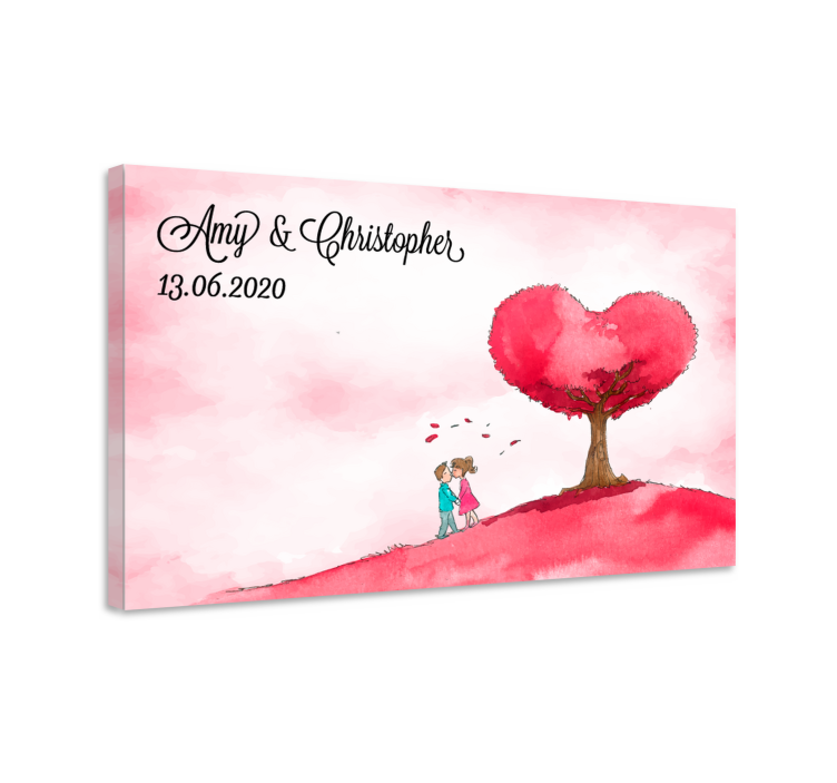 Rustic canvas wall art heart tree affection - TenStickers
