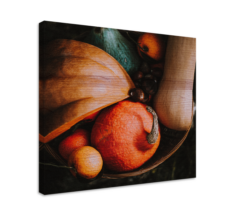 Fruit canvas wall art harvested orange pumpkin - TenStickers