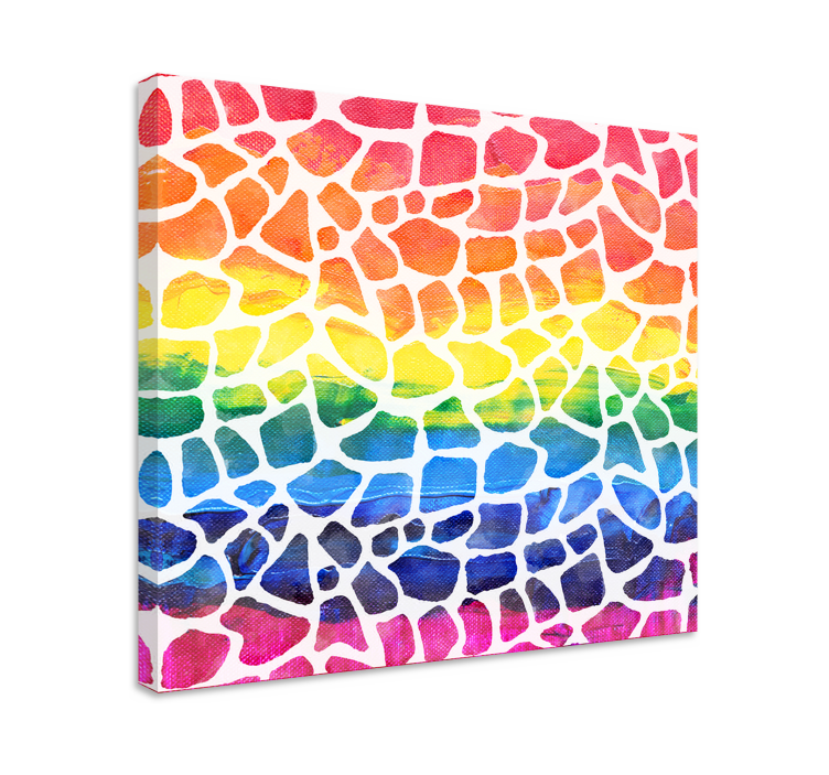 Giraffe rainbow skin pattern geometric canvas - TenStickers