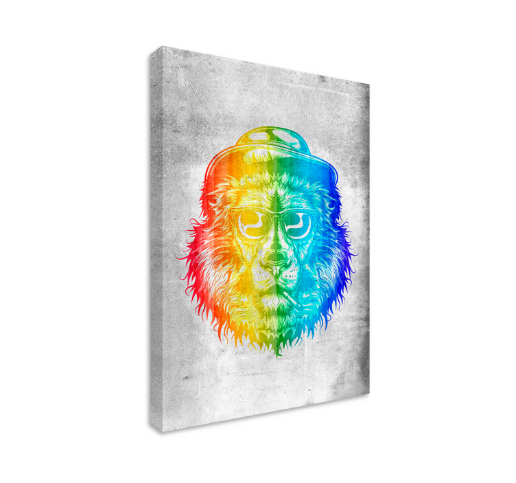 Vibrant Lion Portrait animal canvas wall art - TenStickers