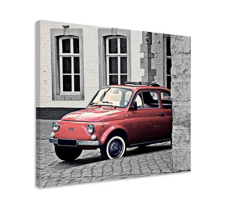 Retro canvas vintage red car - TenStickers
