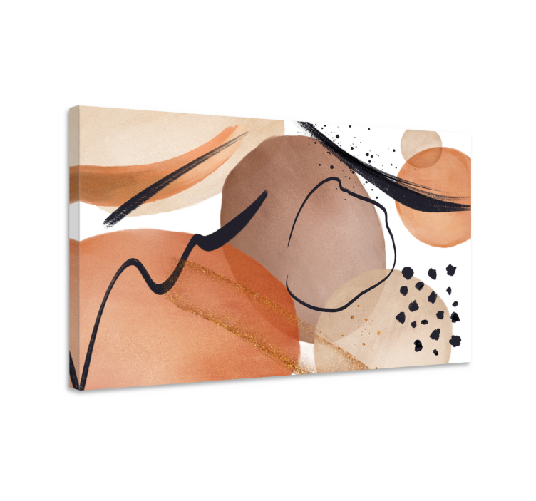 Brown fluid shapes abstract wall art  1 - TenStickers