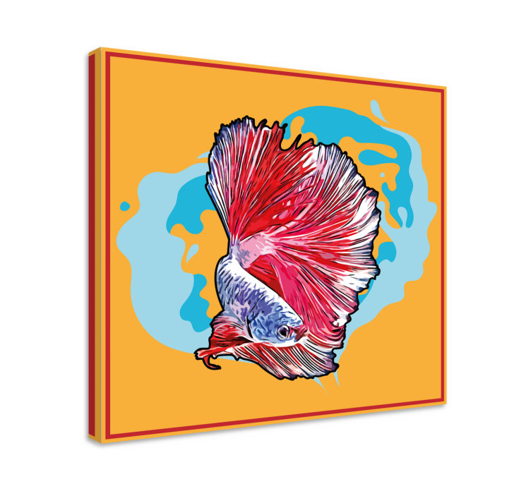 Fish canvas vibrant betta fish artwork - TenStickers