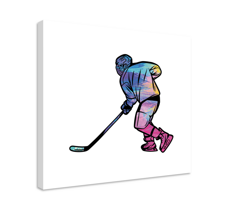 Sports canvas art hockey player in action - TenStickers