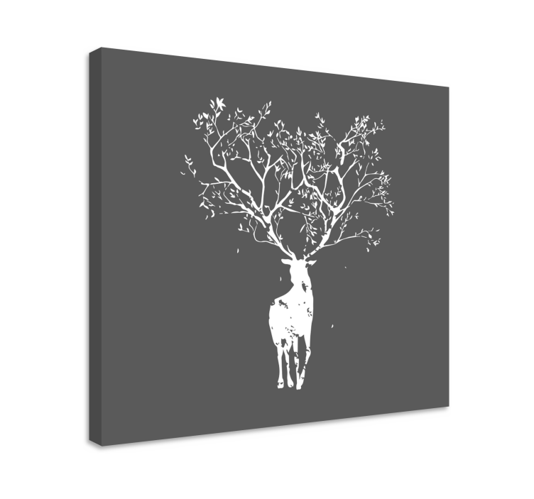 Tree stag animal canvas art - TenStickers