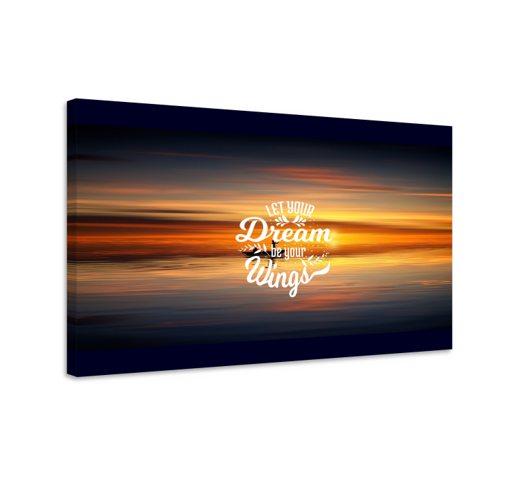Quote dream wings motivational canvas - TenStickers