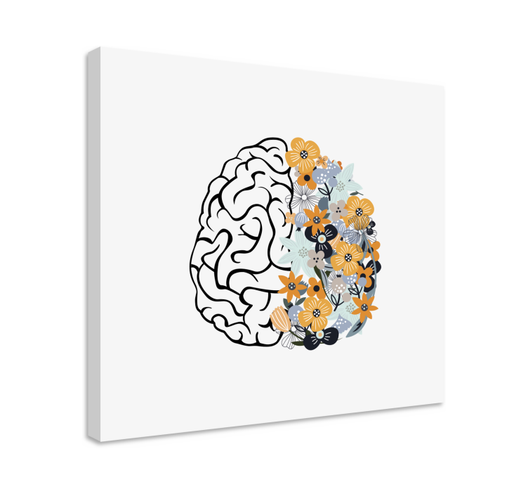 Flowers canvas brain with floral design - TenStickers
