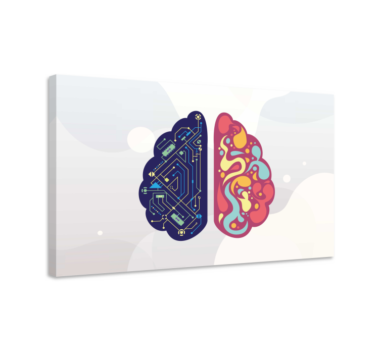 Technology Brain abstract canvas wall art - TenStickers
