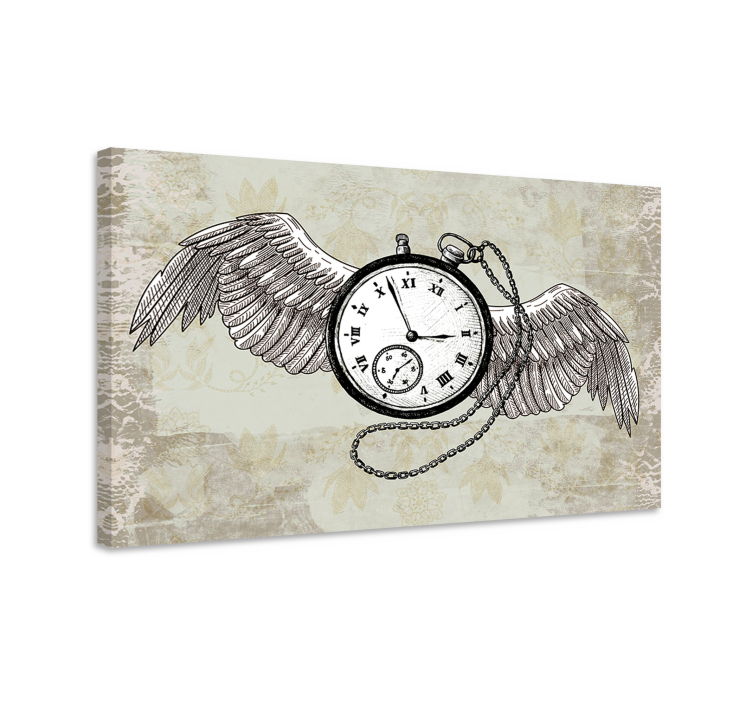 Abstract wall art 1 flying timepiece - TenStickers