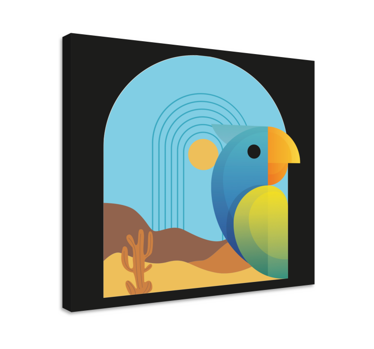 Vibrant Parrot Portrait animal canvas wall art - TenStickers