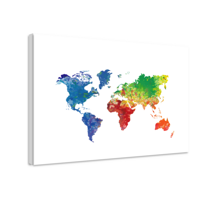 World map wall art colorful world map - TenStickers