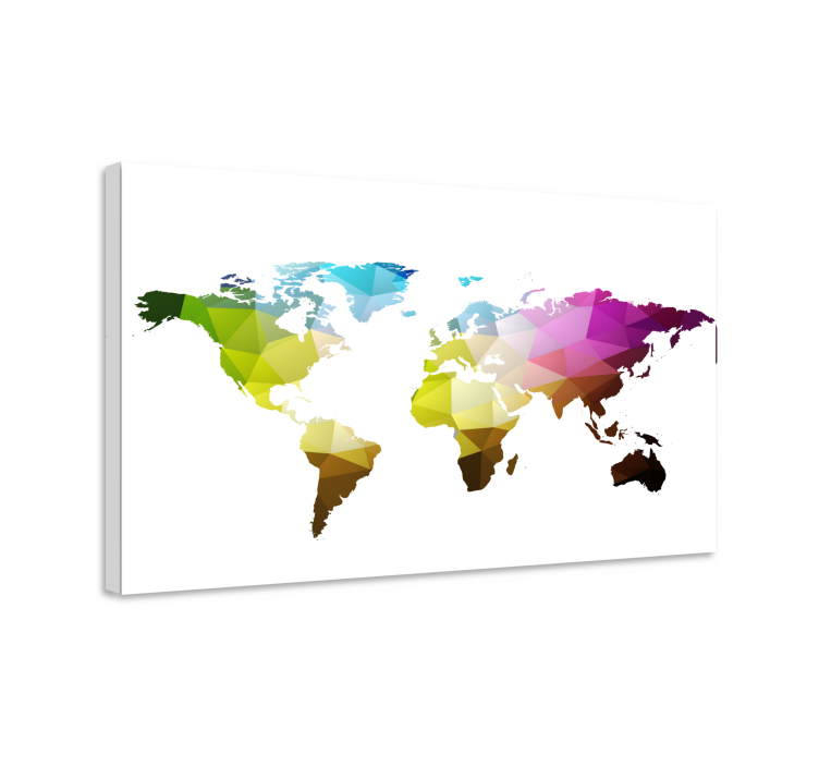World map wall art geometric global map design - TenStickers