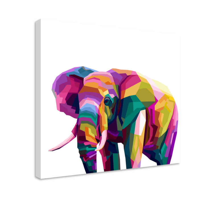 Multicolor realistic elephant canvas - TenStickers