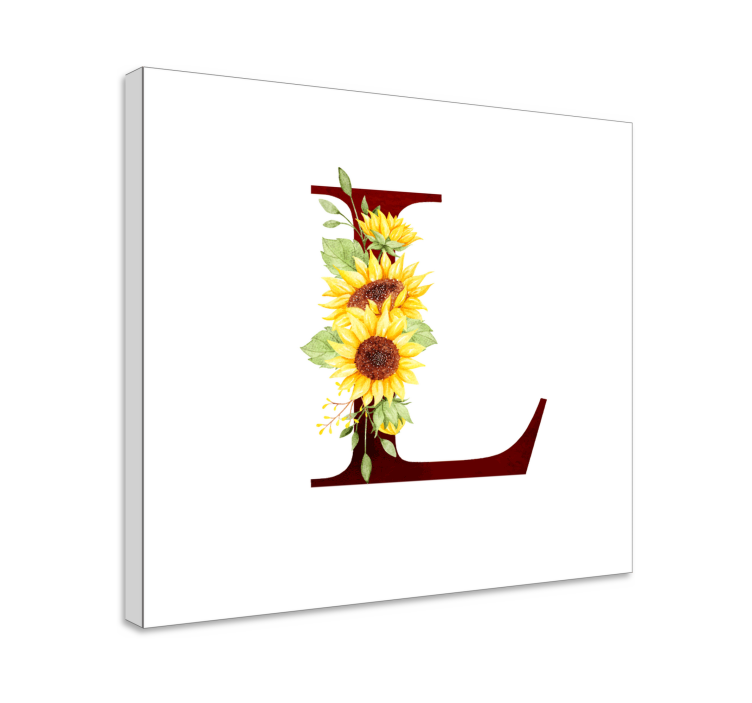 Sunflower Letter L flower canvas - TenStickers