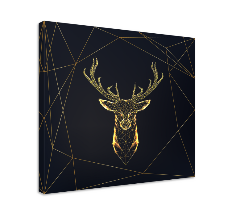 Geometric stag with gold nordic art prints - TenStickers