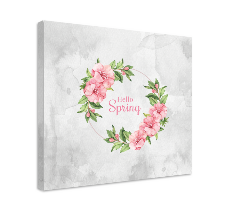 Flowers canvas floral circle greeting card - TenStickers