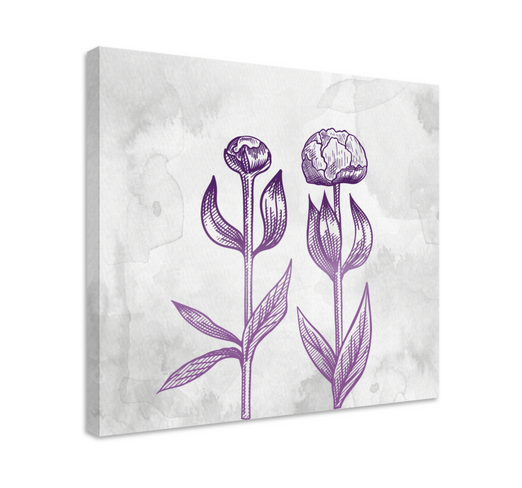 Purple tulips bloom Flowers  canvas - TenStickers