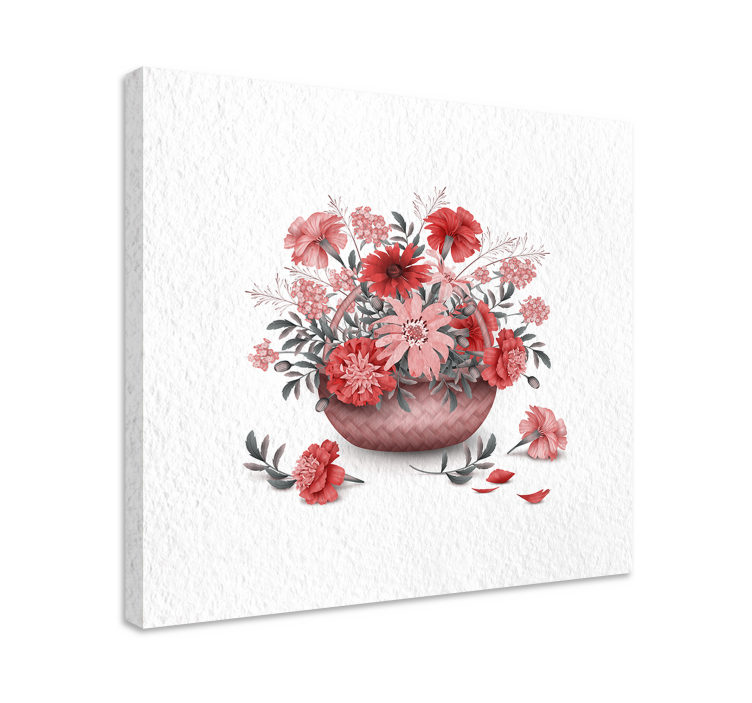 Flowers canvas floral basket arrangement - TenStickers
