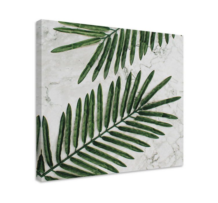 Flowers canvas lush green leaves - TenStickers