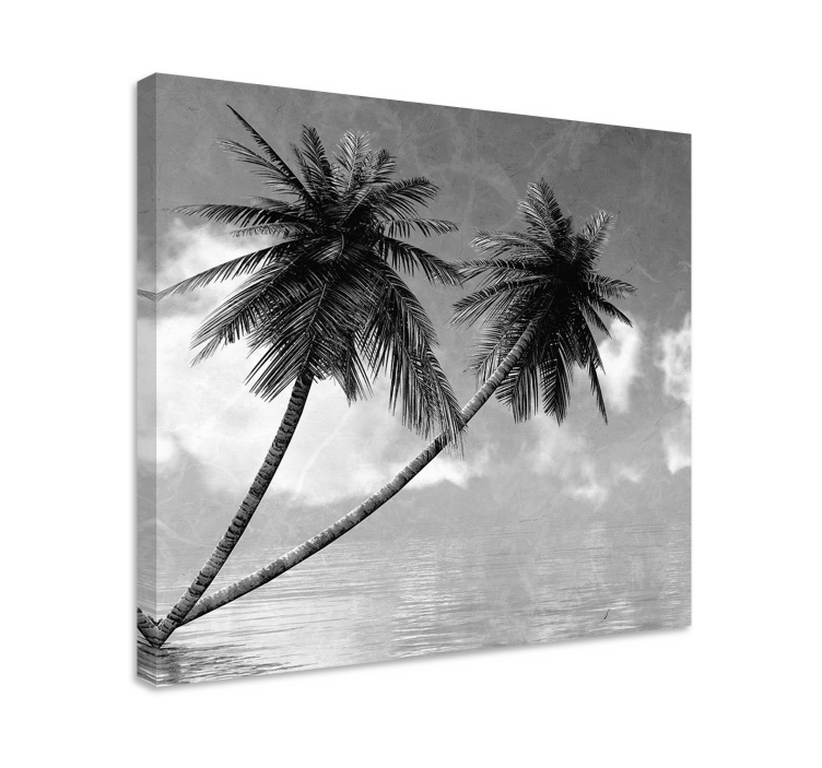 Tree canvas wall art elegant palm silhouette - TenStickers