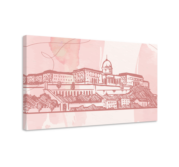 Cityscape wall art historic city outline - TenStickers