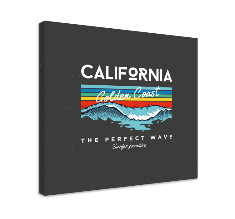 Cityscape wall art california surfer waves - TenStickers