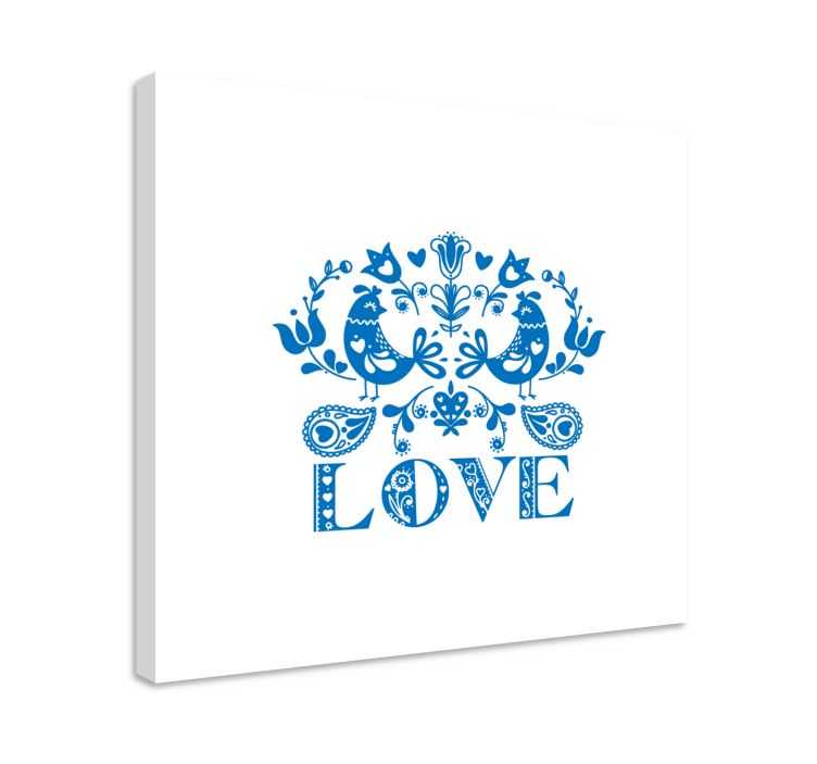 Tree canvas wall art birds and floral design - TenStickers