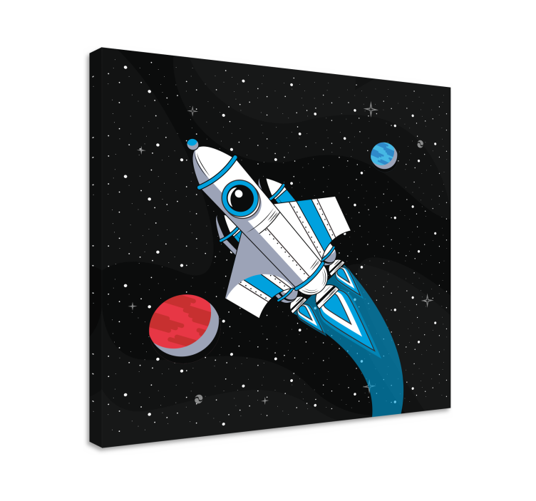 Video game canvas art rocket in space - TenStickers