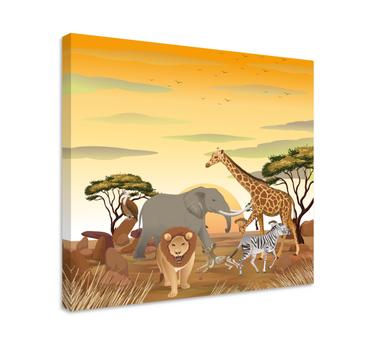 Elephant wallart savanna wildlife scene art - TenStickers