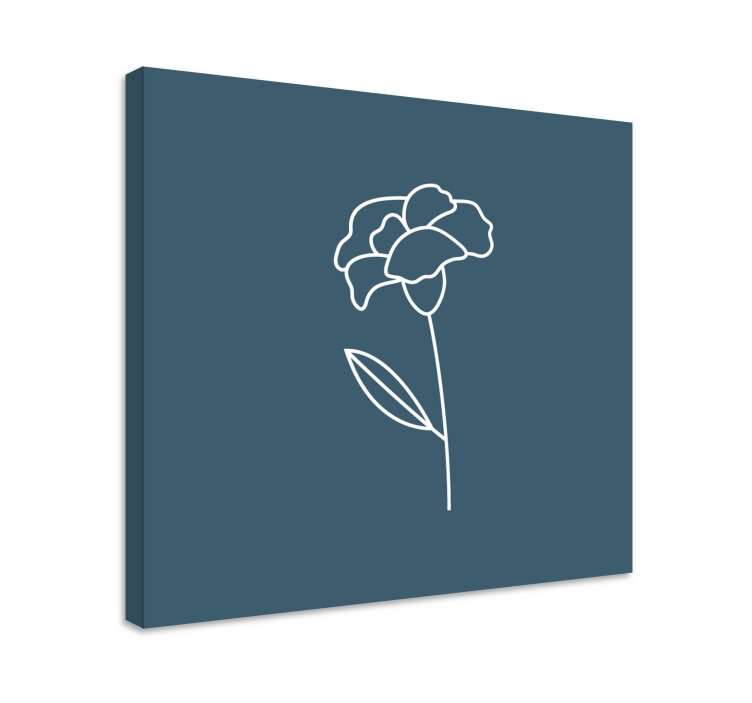 Cute line art flower illustration flower canvas - TenStickers