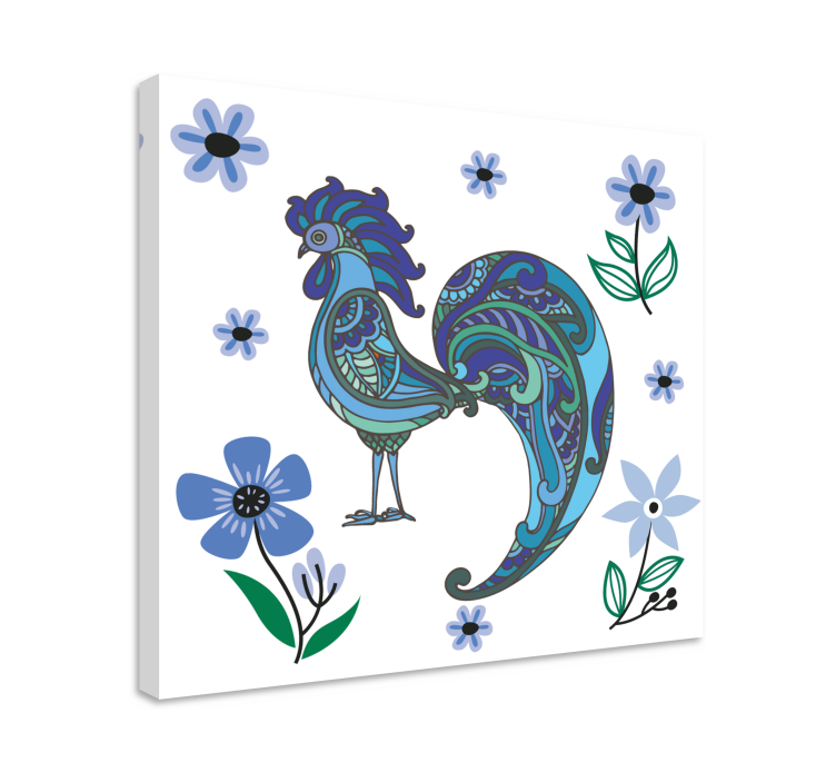Animal canvas wall art colorful rooster artwork - TenStickers