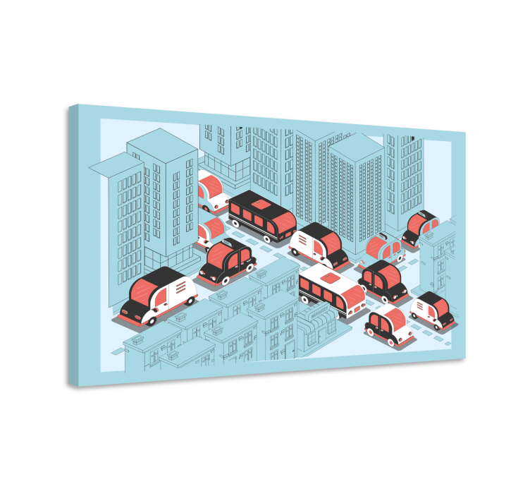 Cityscape wall art urban traffic view - TenStickers