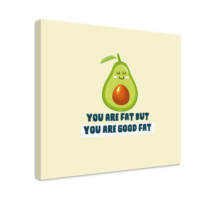 Fruit canvas wall art happy avocado design - TenStickers