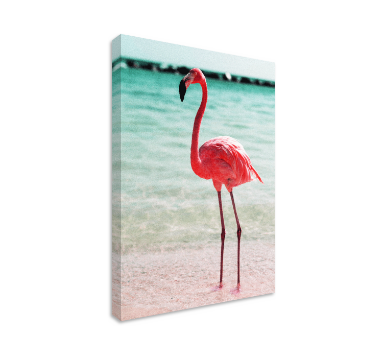 Bird canvas wall art elegant flamingo pose - TenStickers