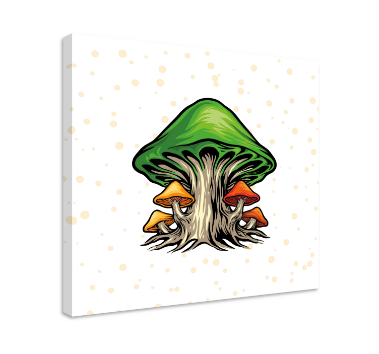 Flowers canvas mushroom growth design - TenStickers