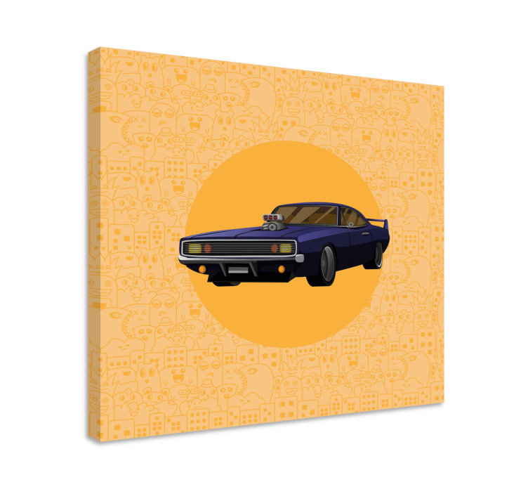Video game canvas art classic muscle car print - TenStickers