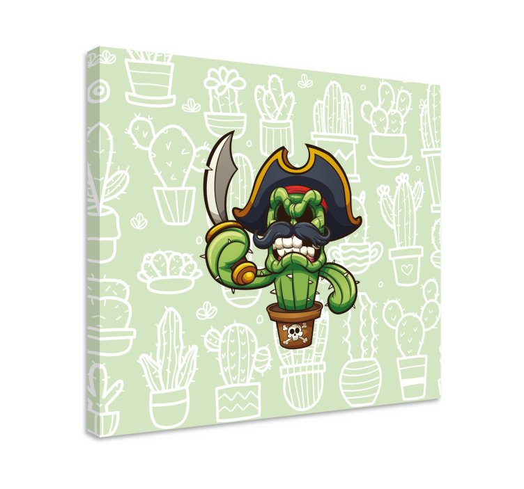 Dog wall art cactus pirate character artwork - TenStickers