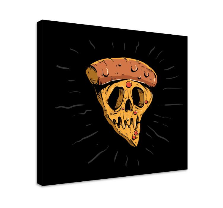 Skull Pizza Slice quote canvas - TenStickers
