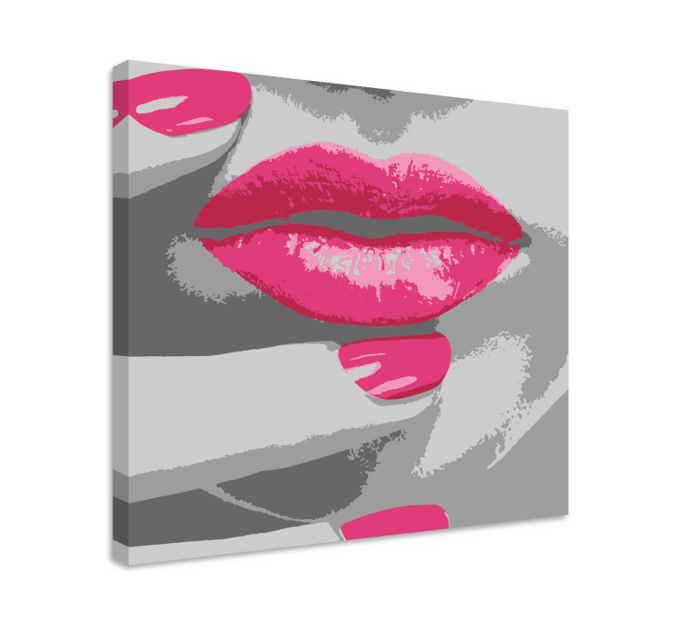 Retro canvas with pink lip accent - TenStickers