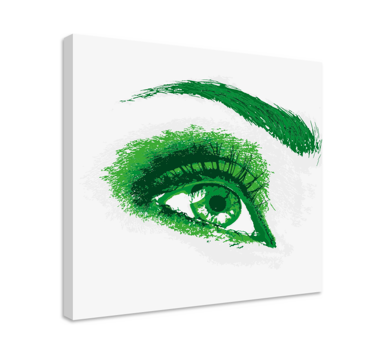 Fruit canvas wall art green eye illustration - TenStickers
