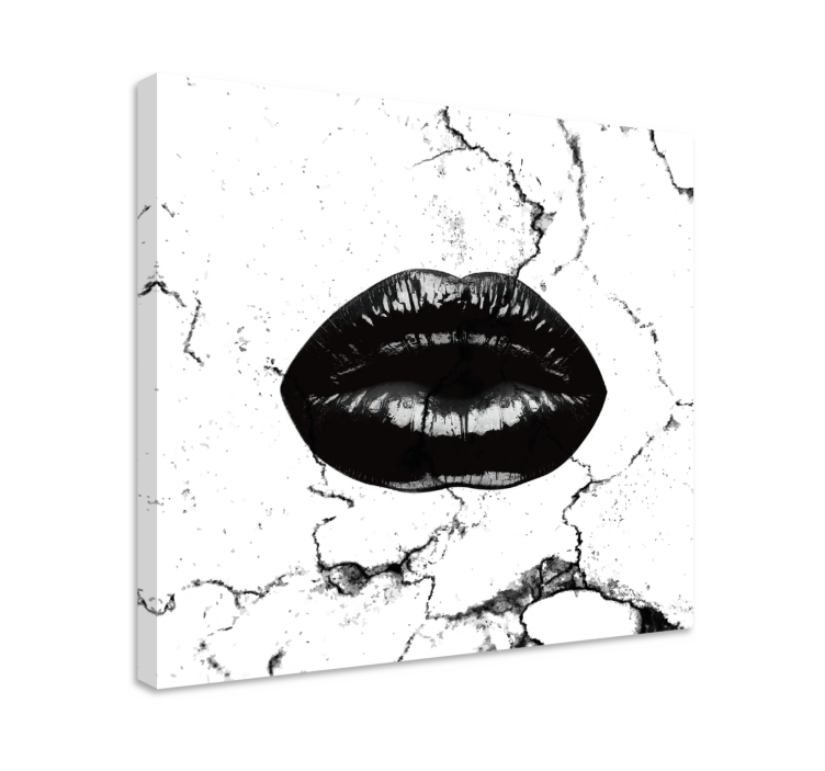 Landscape canvas bold black lips art print - TenStickers
